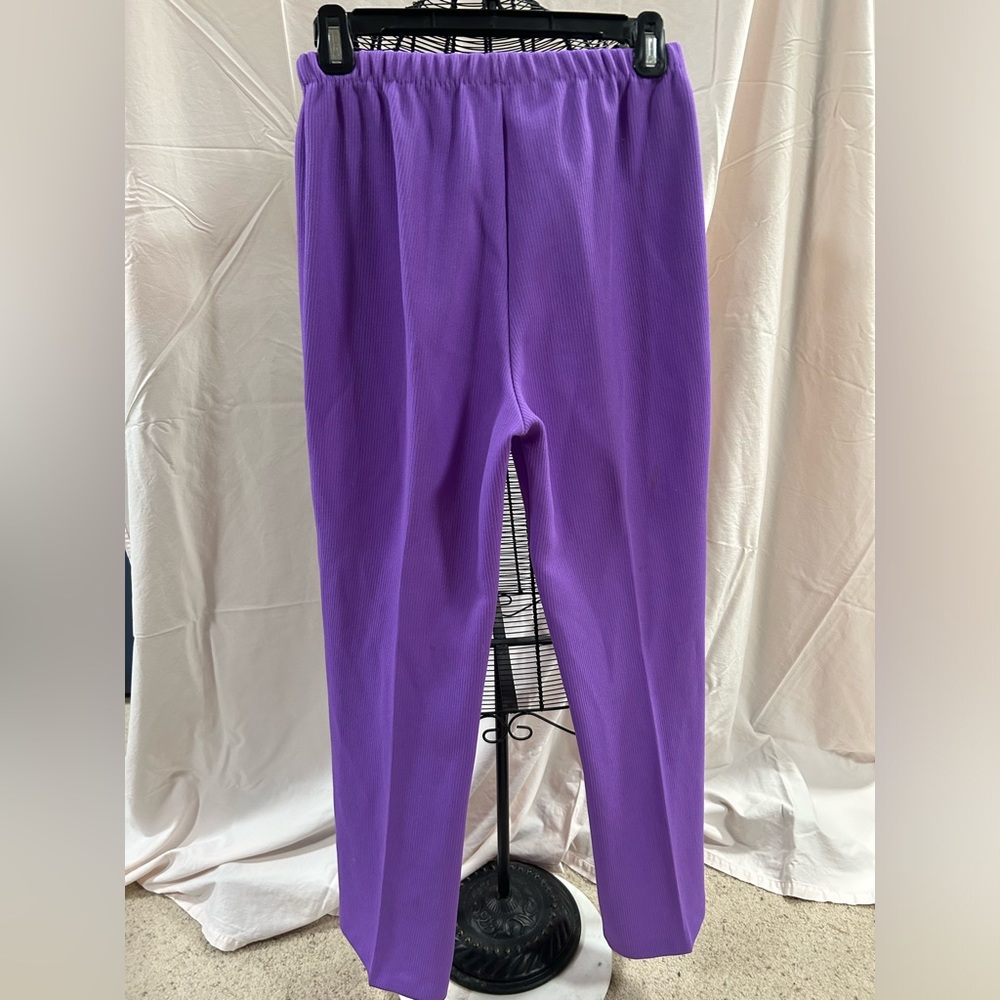 Pants Beverley of California size 10 purple elastic waist stretch pants - Picture 4 of 7